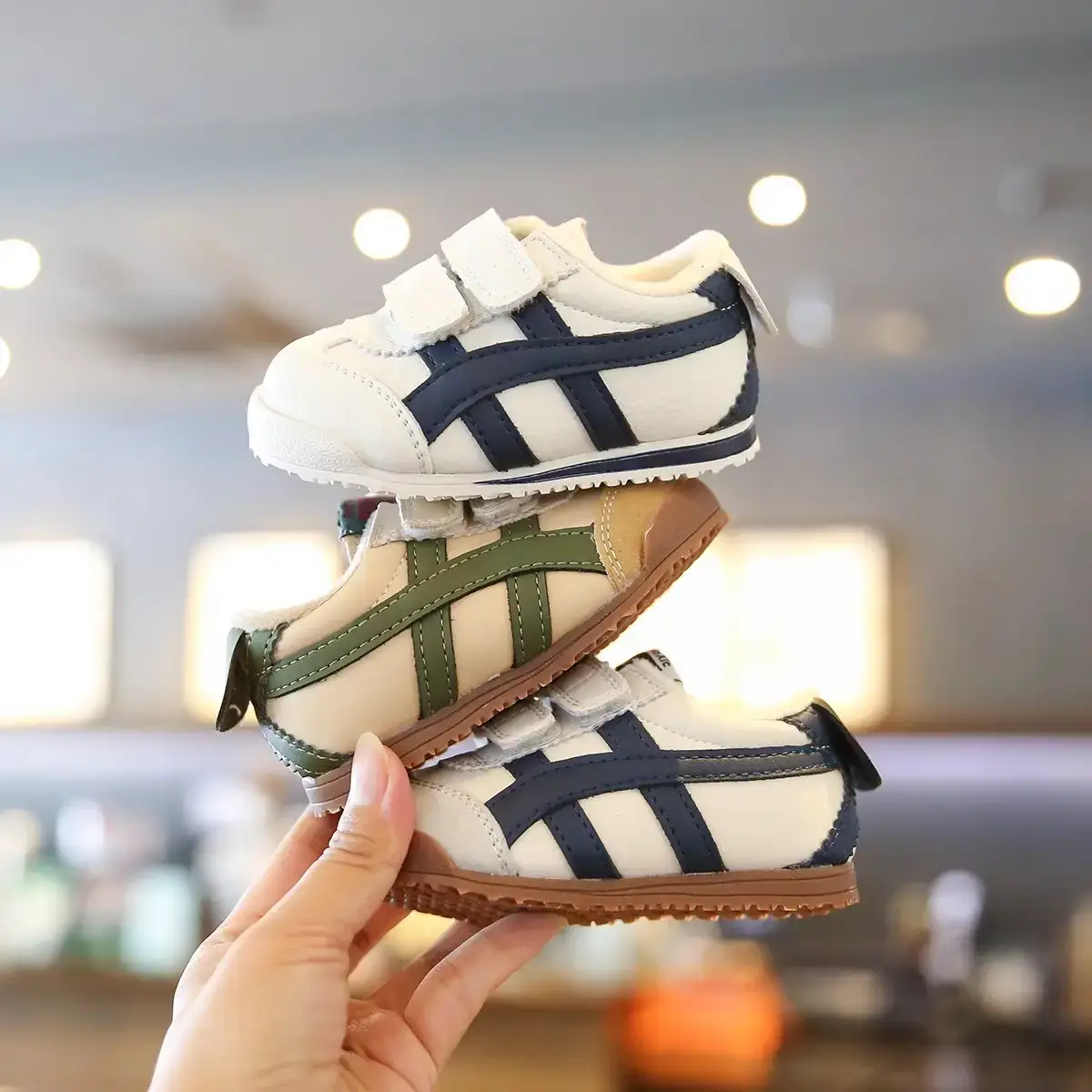 Baby Sneakers Soft Sole Green Beige Spring Autumn — feature 14