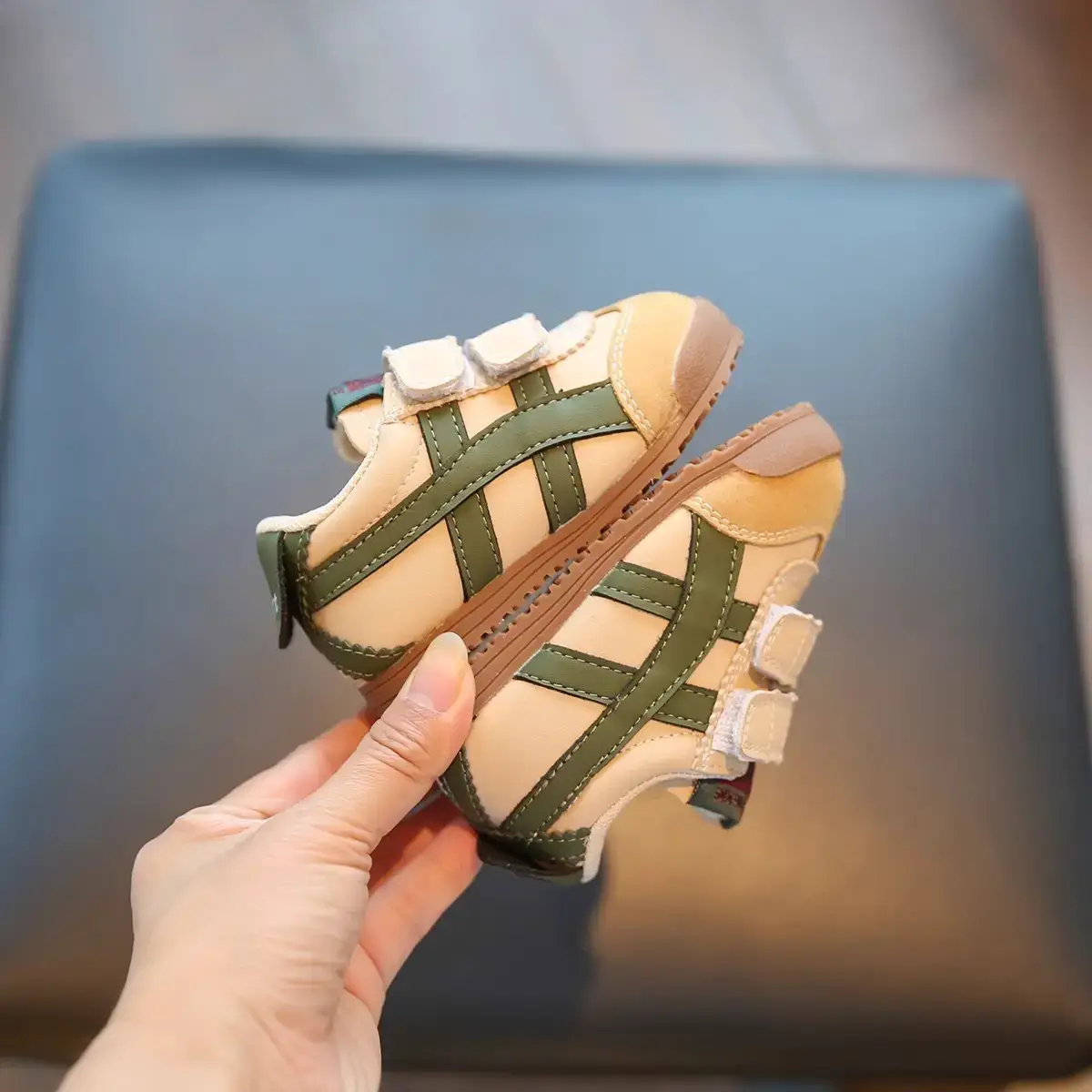 Baby Sneakers Soft Sole Green Beige Spring Autumn — feature 19