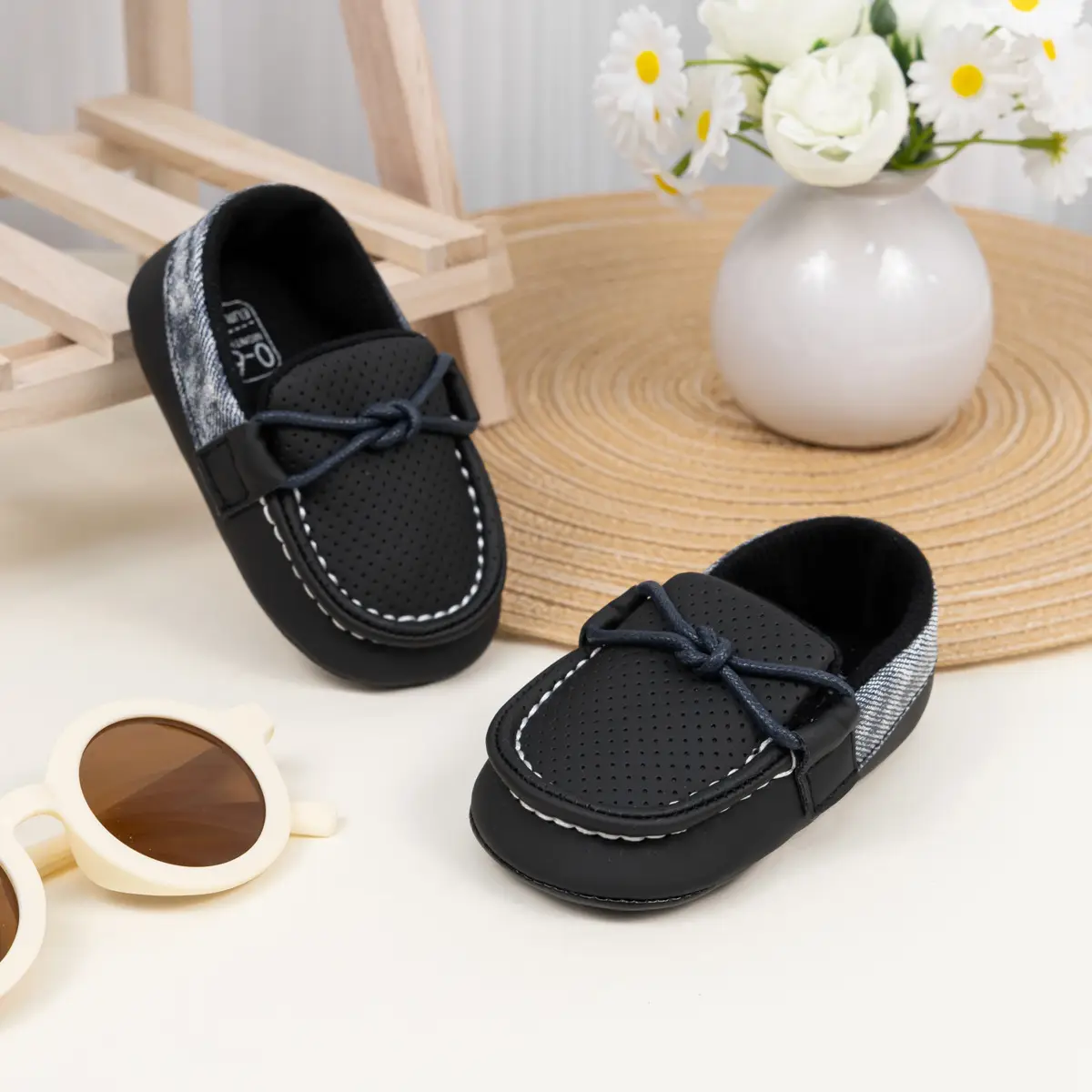 2025 New Baby Boy Anti-Slip Beanie Shoes Soft-Soled One-Leg Toddler