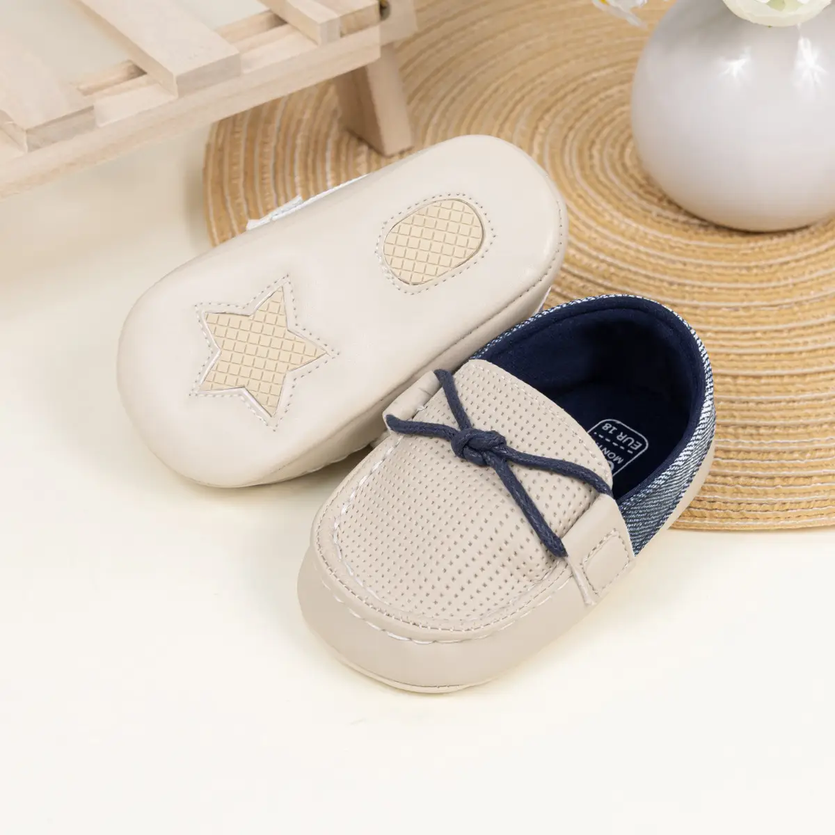 2025 New Baby Boy Anti-Slip Beanie Shoes Soft-Soled One-Leg Toddler