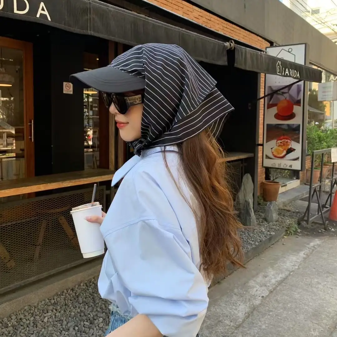 South Korea Striped Baseball Cap Sun Protection Hot Girl Street Hip Hop - Image 4