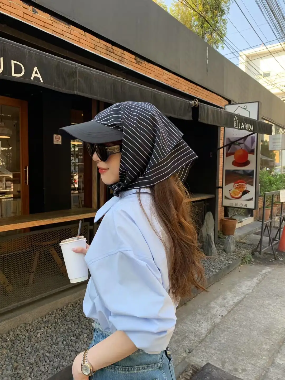 South Korea Striped Baseball Cap Sun Protection Hot Girl Street Hip Hop — feature 2