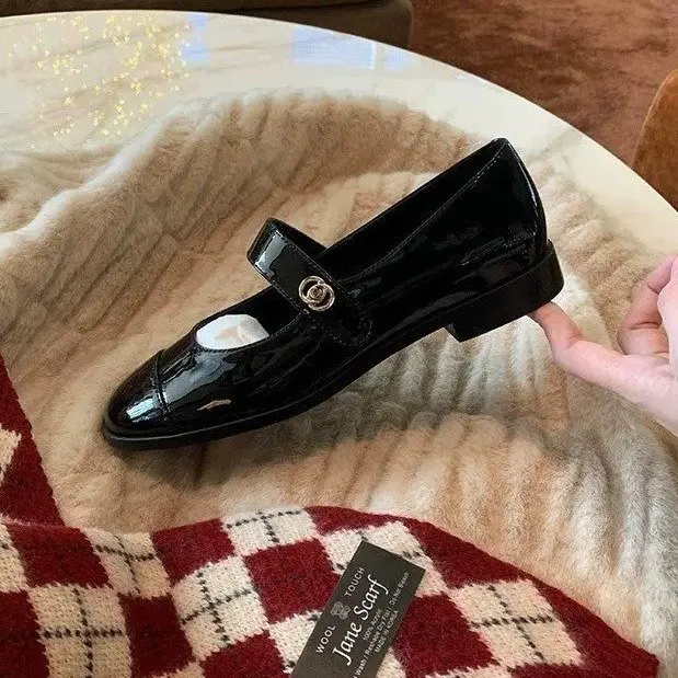 Small Fragrant Style Thick Heel Mary Jane Shoes Women's British Style Black Thick Heel Small Leather Shoes All-match Lefu Shoes - Image 6