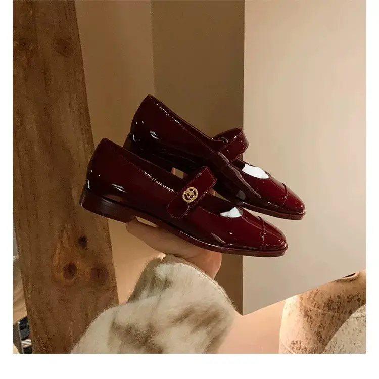 Small Fragrant Style Thick Heel Mary Jane Shoes Women's British Style Black Thick Heel Small Leather Shoes All-match Lefu Shoes - Image 2