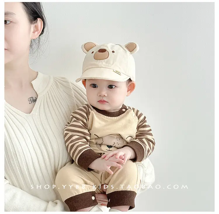 Baby Bear Cap Brown White Spring Autumn Hat — feature 2