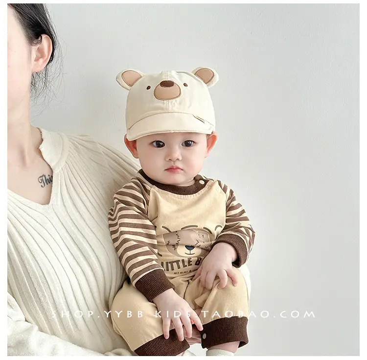 Baby Bear Cap Brown White Spring Autumn Hat — feature 3