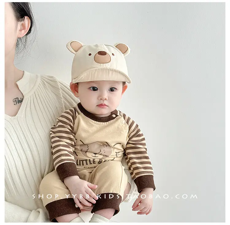 Baby Bear Cap Brown White Spring Autumn Hat — feature 5