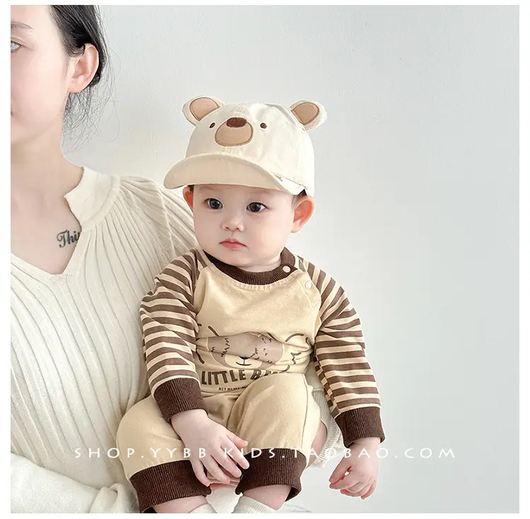 Baby Bear Cap Brown White Spring Autumn Hat — feature 6