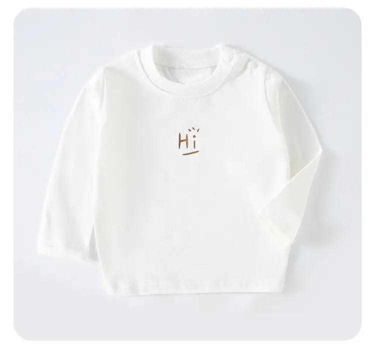 Children's White Cotton Long Sleeve T-Shirt with D Logo — feature 10