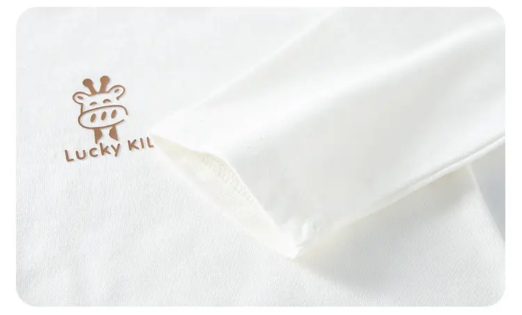 Children's White Cotton Long Sleeve T-Shirt with D Logo — feature 15