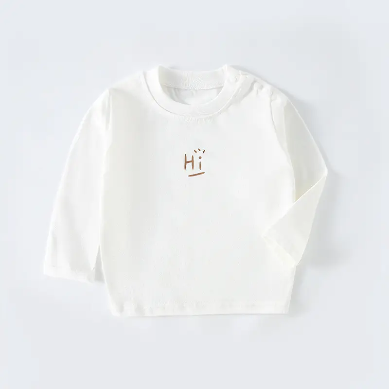 Children's White Cotton Long Sleeve T-Shirt with D Logo - Image 5
