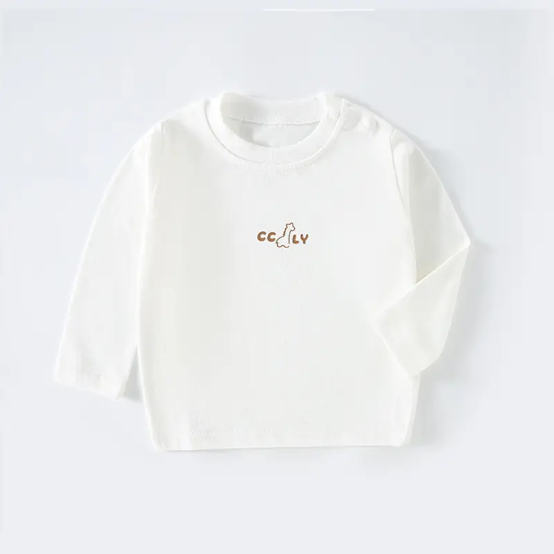 Children's White Cotton Long Sleeve T-Shirt with D Logo - Image 6