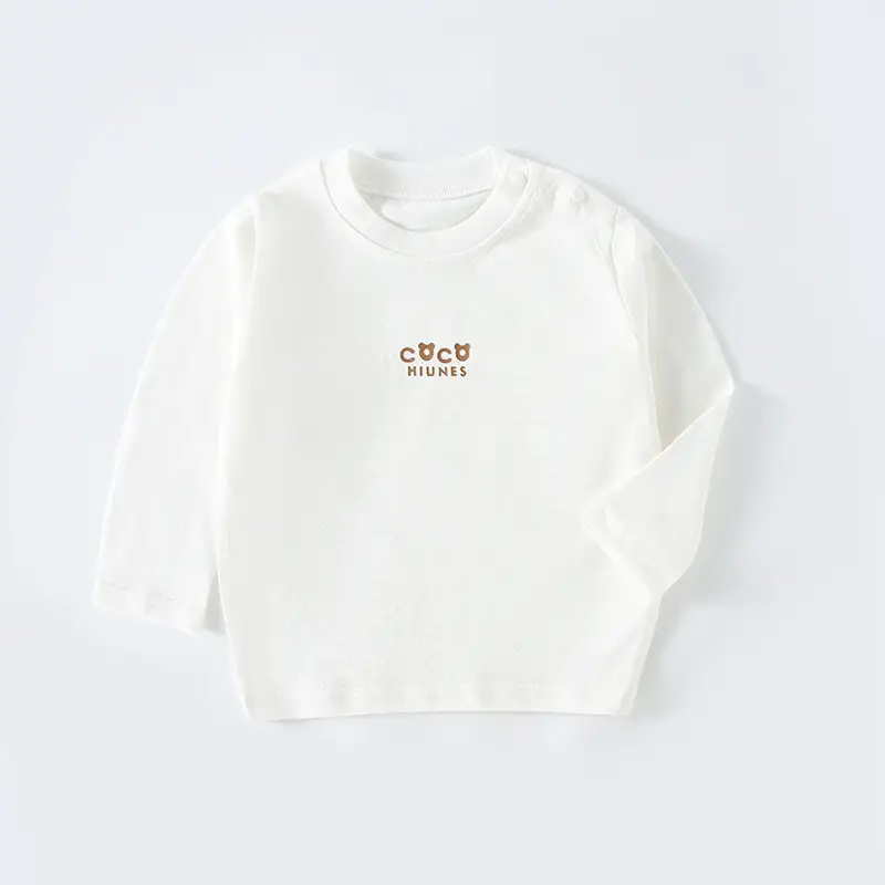 Children's White Cotton Long Sleeve T-Shirt with D Logo - Image 8