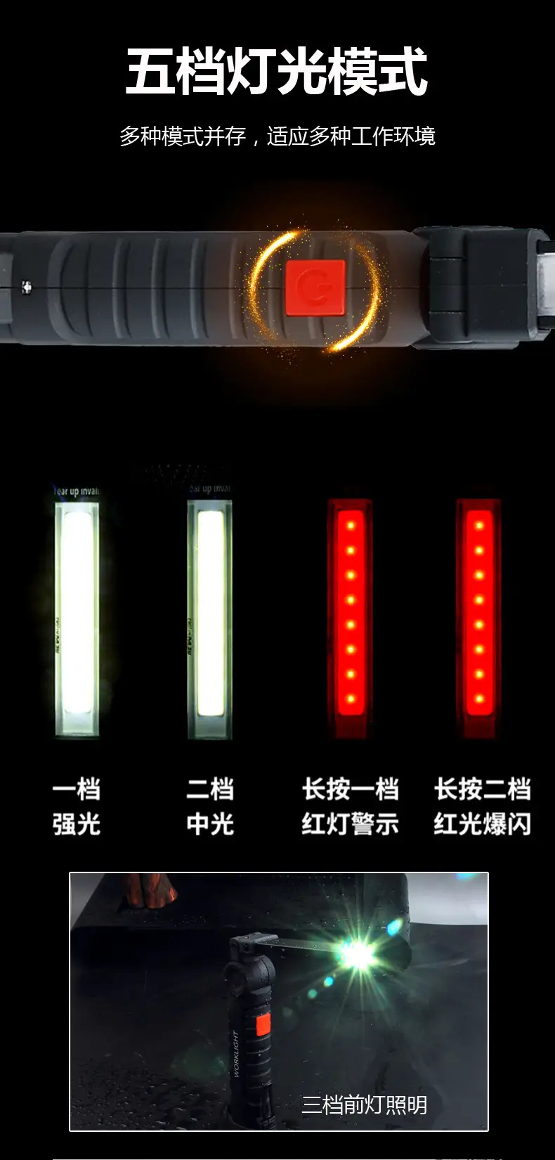 Folding LED Work Light with 5 Modes β feature 7
