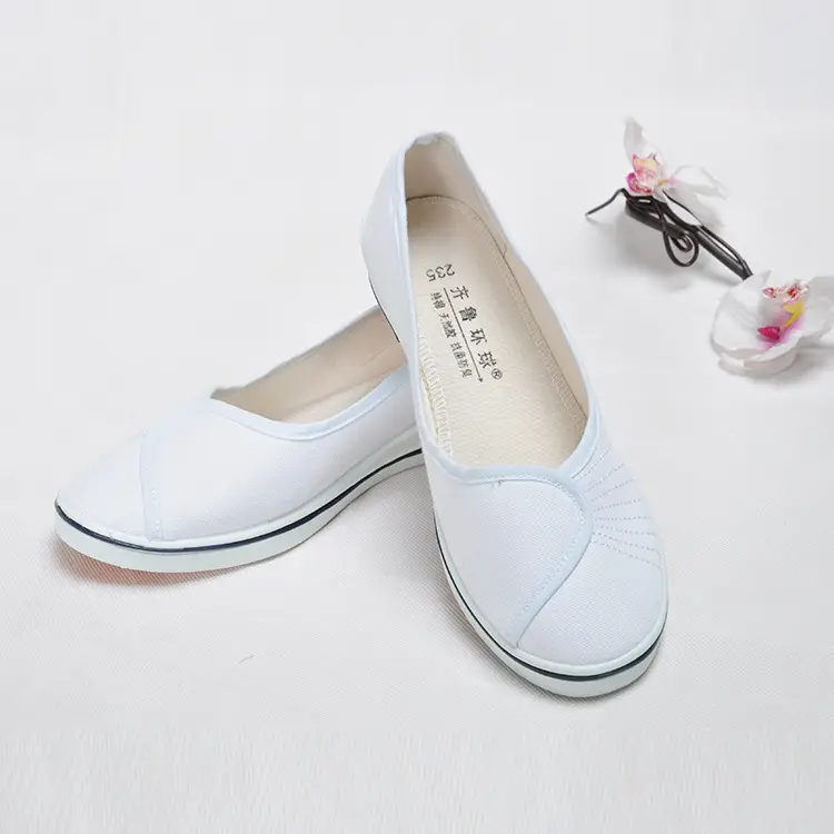One word hospital nurse shoes spring white wedge heel soft bottom beef tendon bottom flat bottom breathable non-slip work shoes wholesale - Image 8