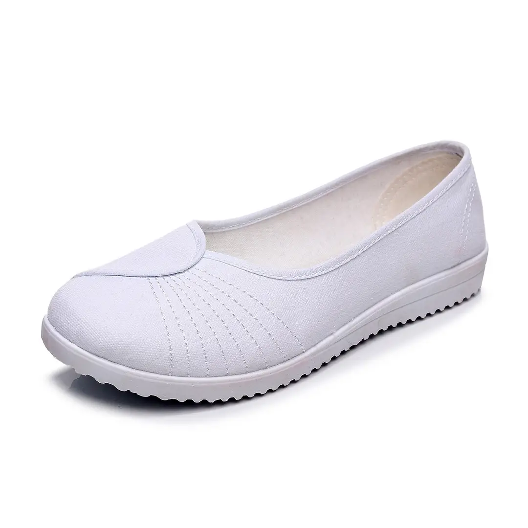One word hospital nurse shoes spring white wedge heel soft bottom beef tendon bottom flat bottom breathable non-slip work shoes wholesale - Image 9