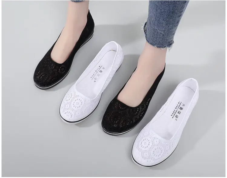 One word hospital nurse shoes spring white wedge heel soft bottom beef tendon bottom flat bottom breathable non-slip work shoes wholesale — feature 13
