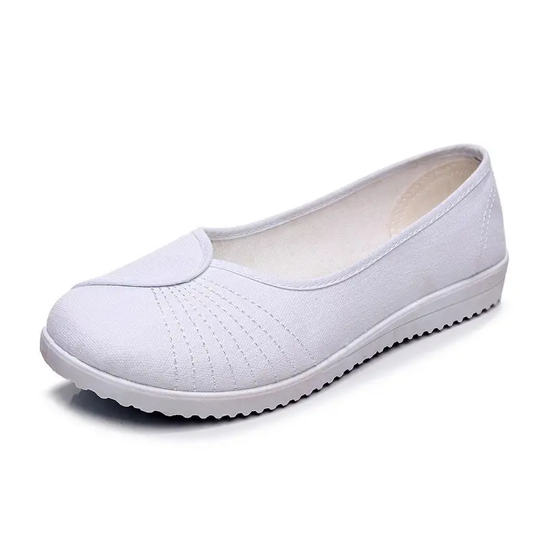 One word hospital nurse shoes spring white wedge heel soft bottom beef tendon bottom flat bottom breathable non-slip work shoes wholesale - Image 4