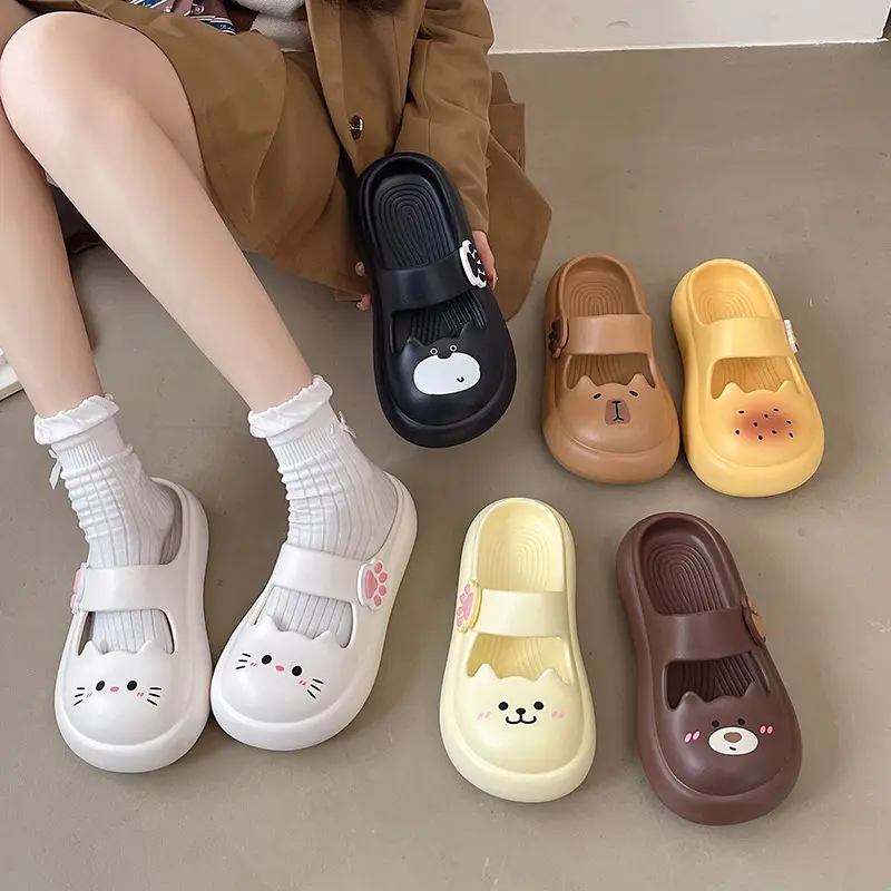 Nambo Wan Mary Jane Sandals and Slippers Women's Summer New Style Outer Wear Cat Thick Sole Slip-on Slip-on Slip-on Slip-on Toe Sandals and Slippers - Image 6