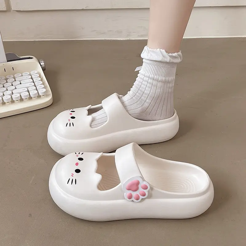 Nambo Wan Mary Jane Sandals and Slippers Women's Summer New Style Outer Wear Cat Thick Sole Slip-on Slip-on Slip-on Slip-on Toe Sandals and Slippers - Image 2