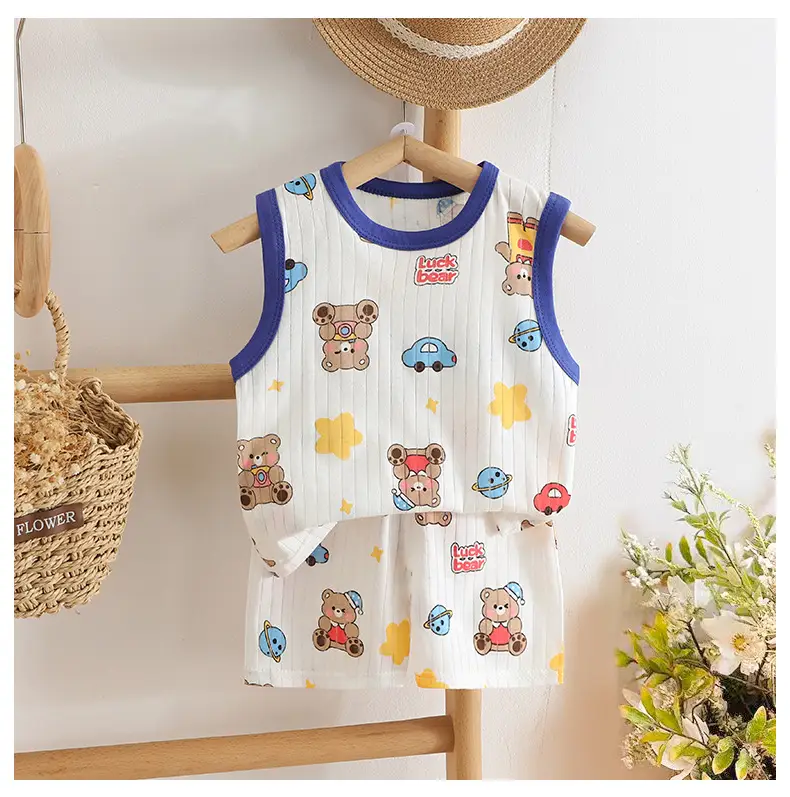 2025 Summer Cotton Vest Shorts Suit for Boys Girls — feature 10