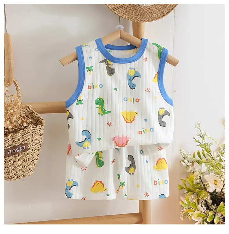2025 Summer Cotton Vest Shorts Suit for Boys Girls — feature 11