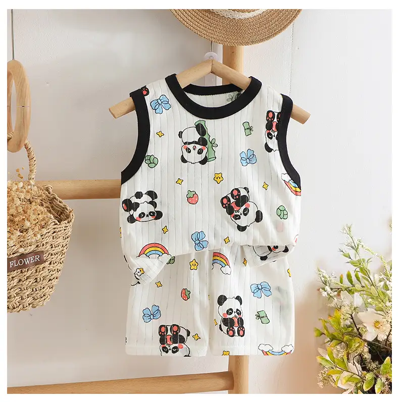2025 Summer Cotton Vest Shorts Suit for Boys Girls — feature 8