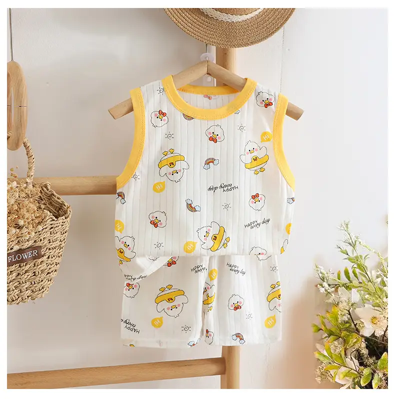 2025 Summer Cotton Vest Shorts Suit for Boys Girls — feature 9