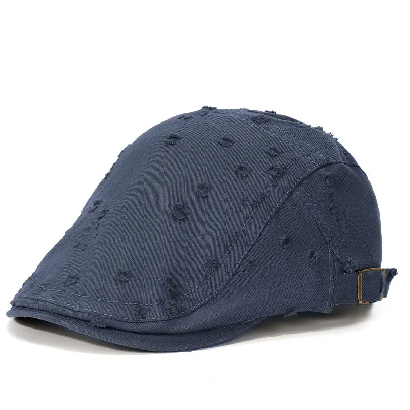 Black Sketching Beret Cap with Hole Forward Design - Image 11