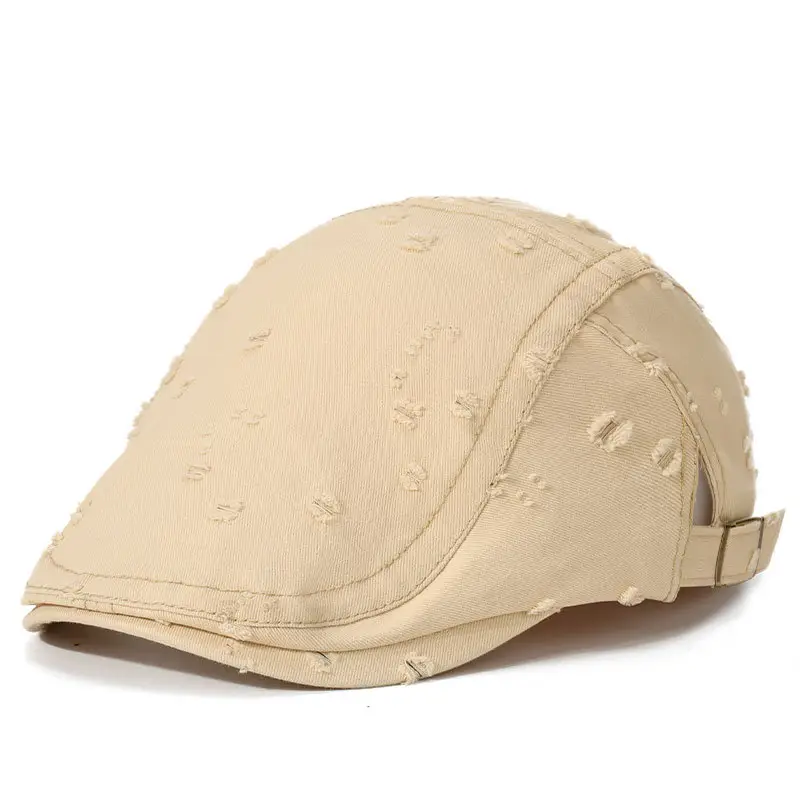 Black Sketching Beret Cap with Hole Forward Design - Image 2