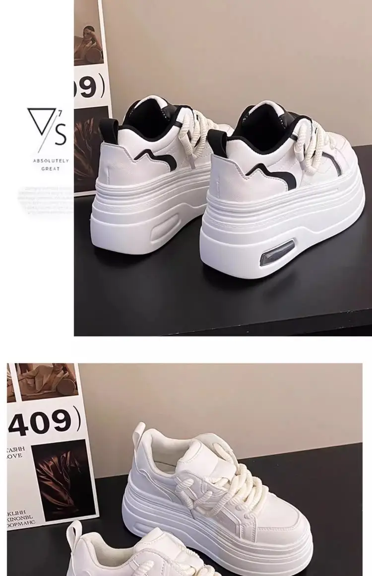White Thick Platform Casual Women's Sneakers 2025 — feature 12