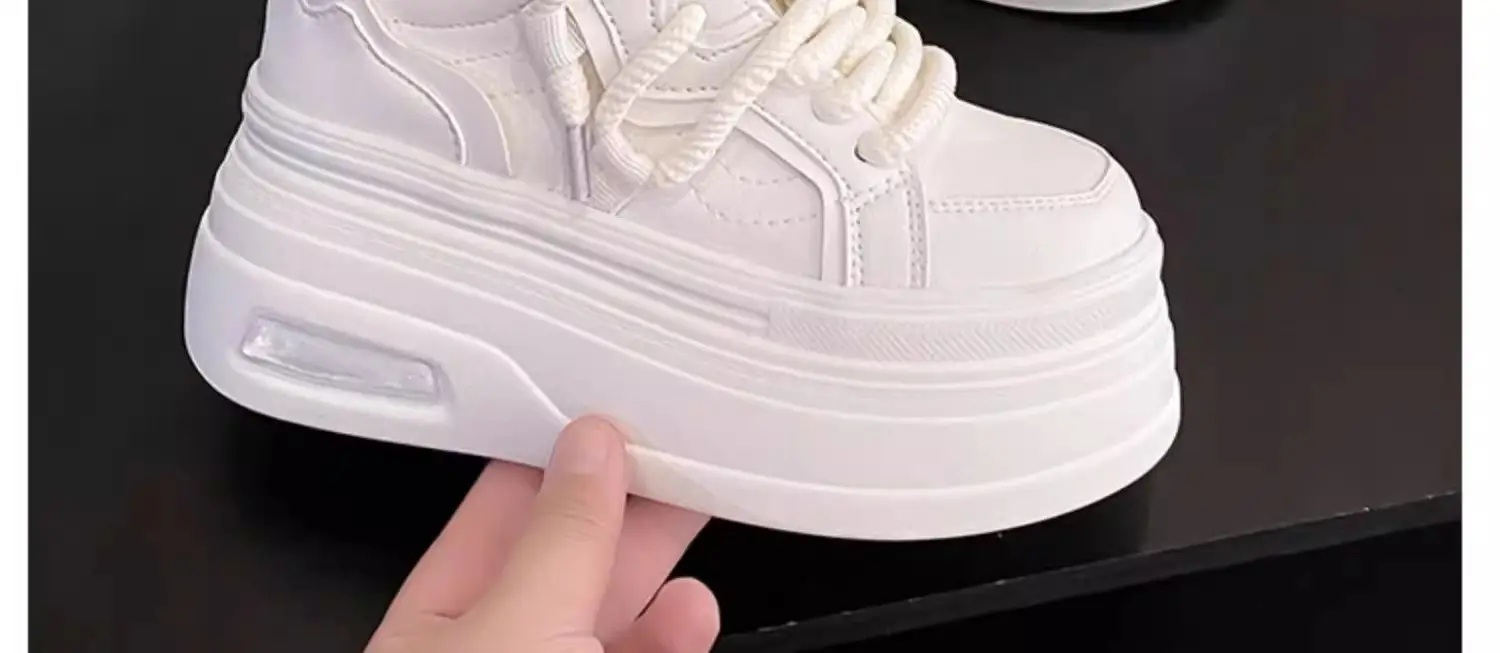 White Thick Platform Casual Women's Sneakers 2025 — feature 13