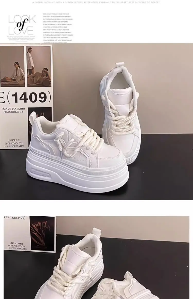 White Thick Platform Casual Women's Sneakers 2025 — feature 14