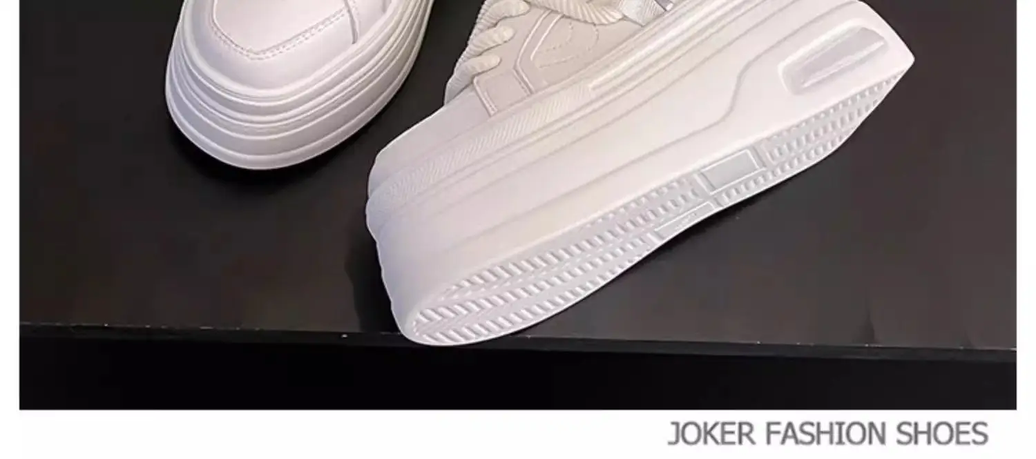 White Thick Platform Casual Women's Sneakers 2025 — feature 15