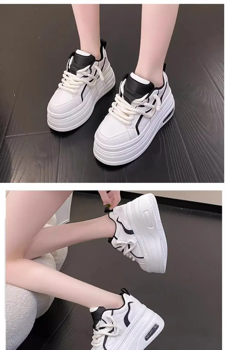 White Thick Platform Casual Women's Sneakers 2025 — feature 7