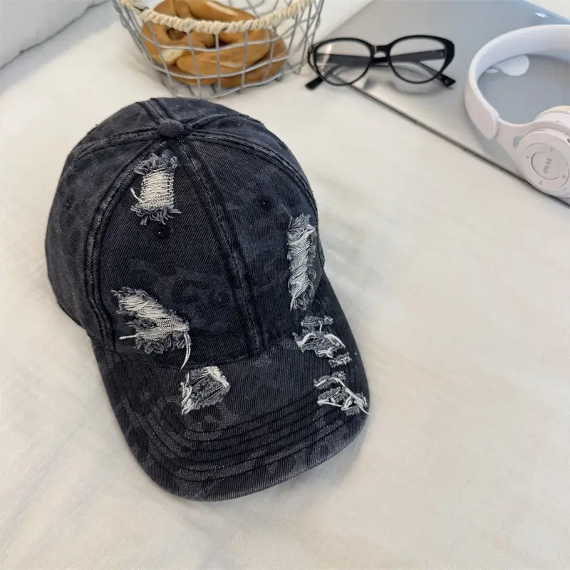 Leopard Print Baseball Cap Women Spring Summer Wide Brim Cap - Image 2