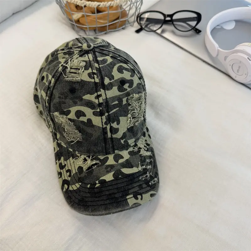 Leopard Print Baseball Cap Women Spring Summer Wide Brim Cap - Image 5