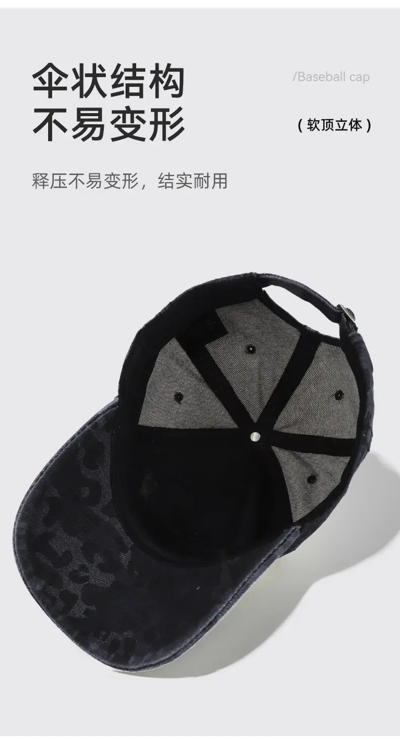Men's Hard Top Wide Baseball Cap Retro Zebra Pattern — feature 6