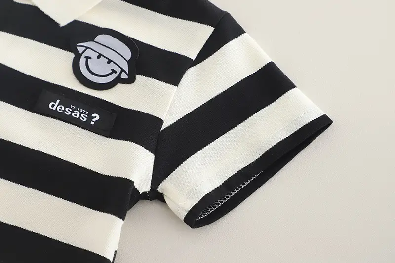 Children Cotton Striped Shorts Suit Green White Summer โ feature 9