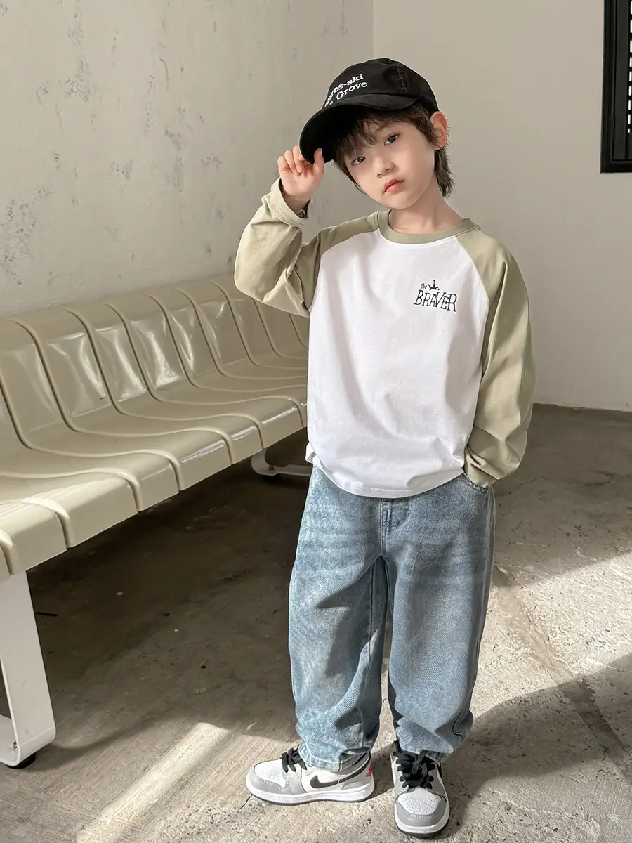Boys Cotton Raglan Sleeve T-Shirt Set 3Pcs 10% Off
