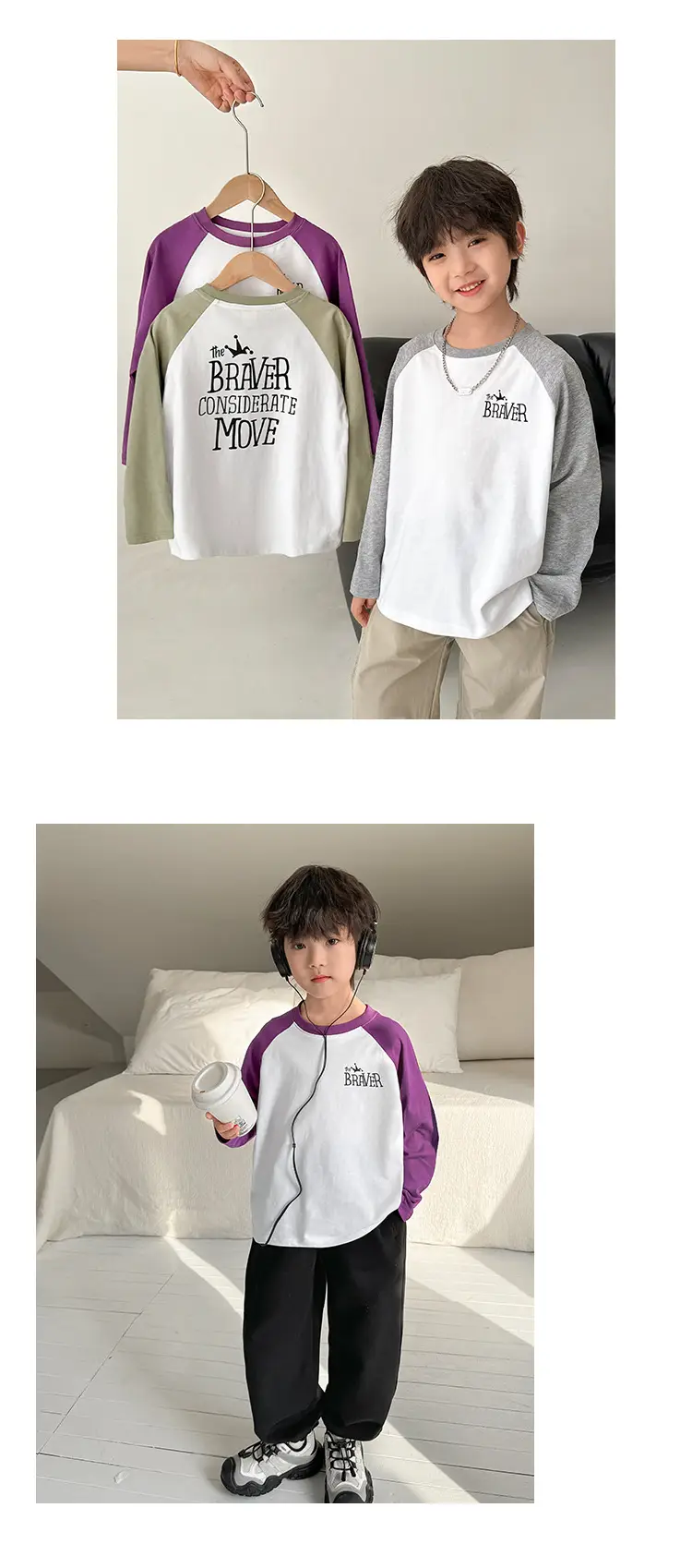 Boys Cotton Raglan Sleeve T-Shirt Set 3Pcs 10% Off — feature 14