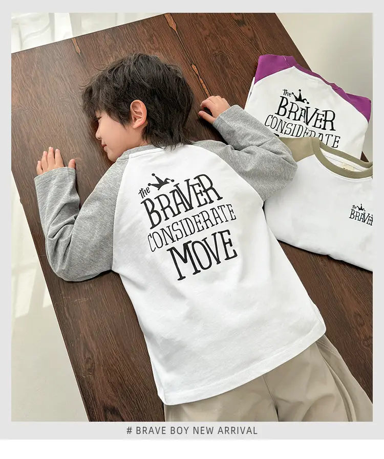 Boys Cotton Raglan Sleeve T-Shirt Set 3Pcs 10% Off — feature 2