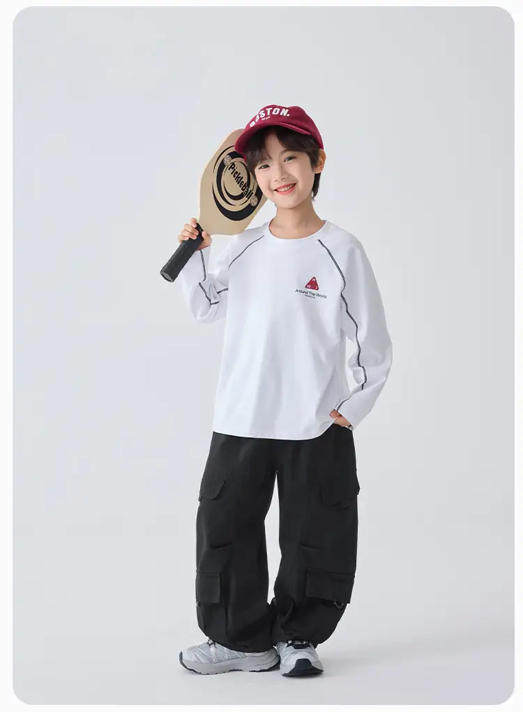 Haima Boys Long Sleeve T-Shirt Navy Blue Creap Explore Courteous — feature 11