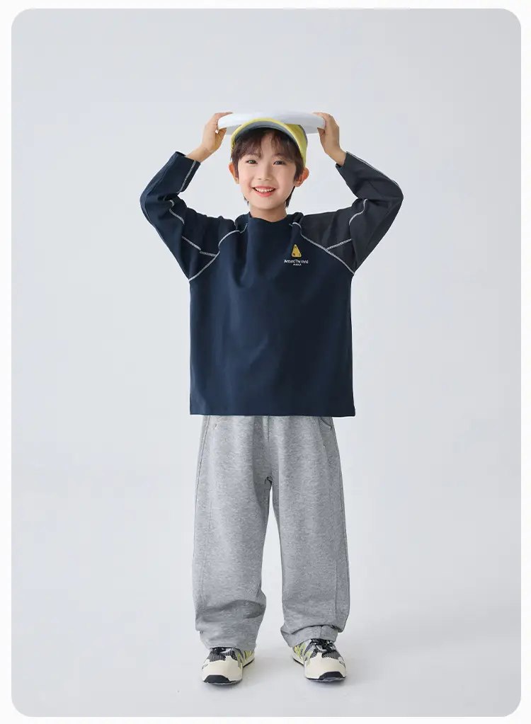 Haima Boys Long Sleeve T-Shirt Navy Blue Creap Explore Courteous — feature 13