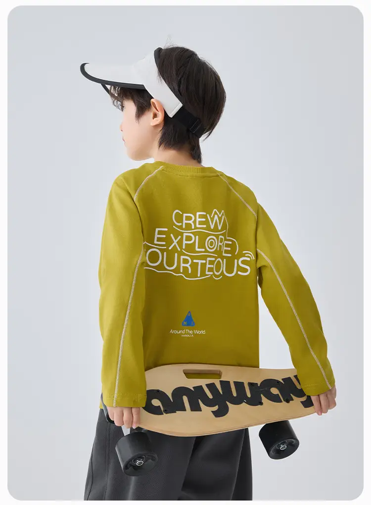Haima Boys Long Sleeve T-Shirt Navy Blue Creap Explore Courteous — feature 14