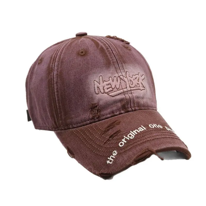 New Arrival Distressed Hole Embroidered Denim Cap for Men Women - Image 12