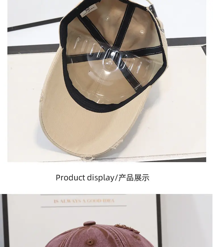 New Arrival Distressed Hole Embroidered Denim Cap for Men Women — feature 5