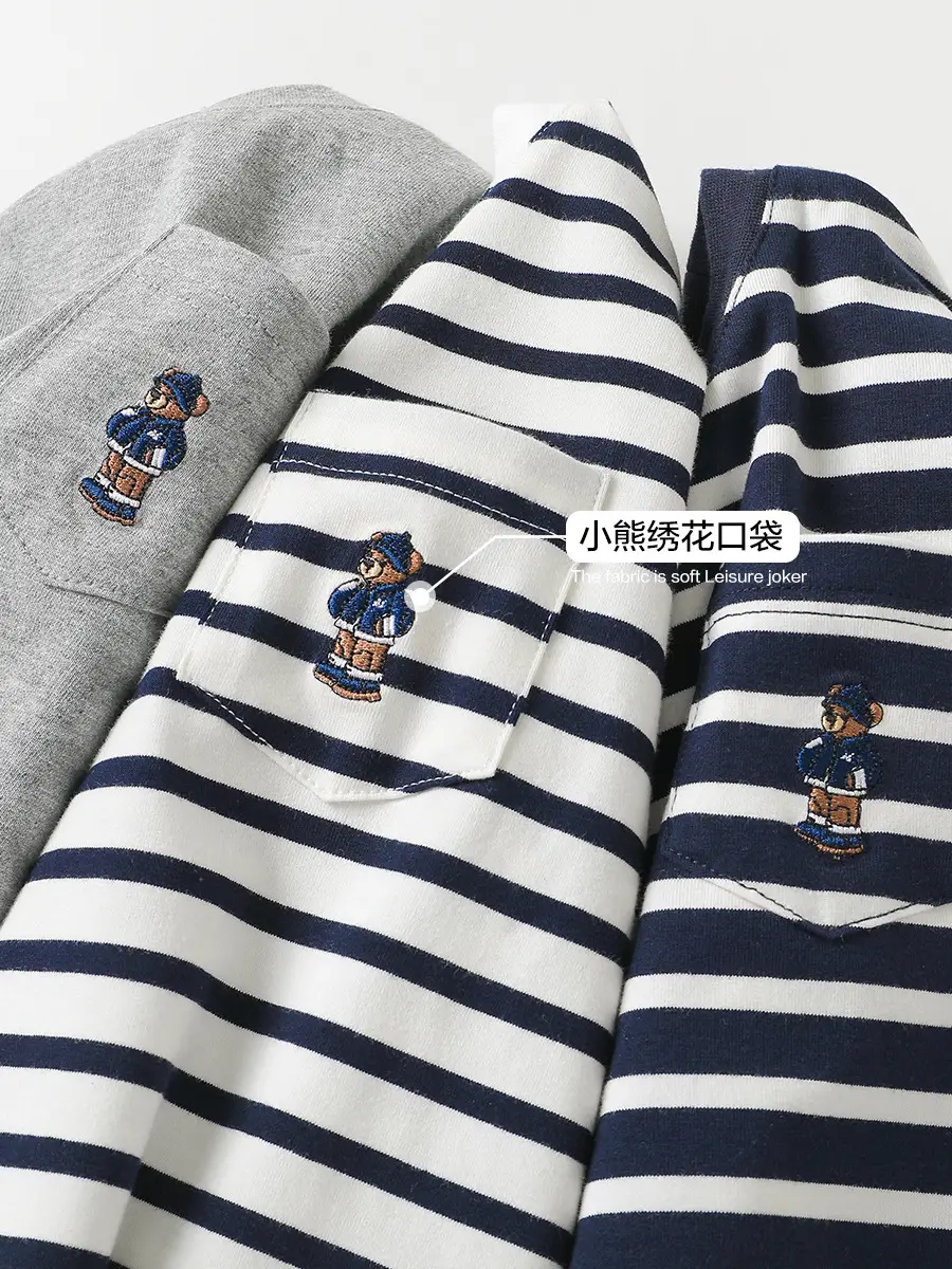 Right European Boys Striped Long Sleeve T-Shirt - Image 5