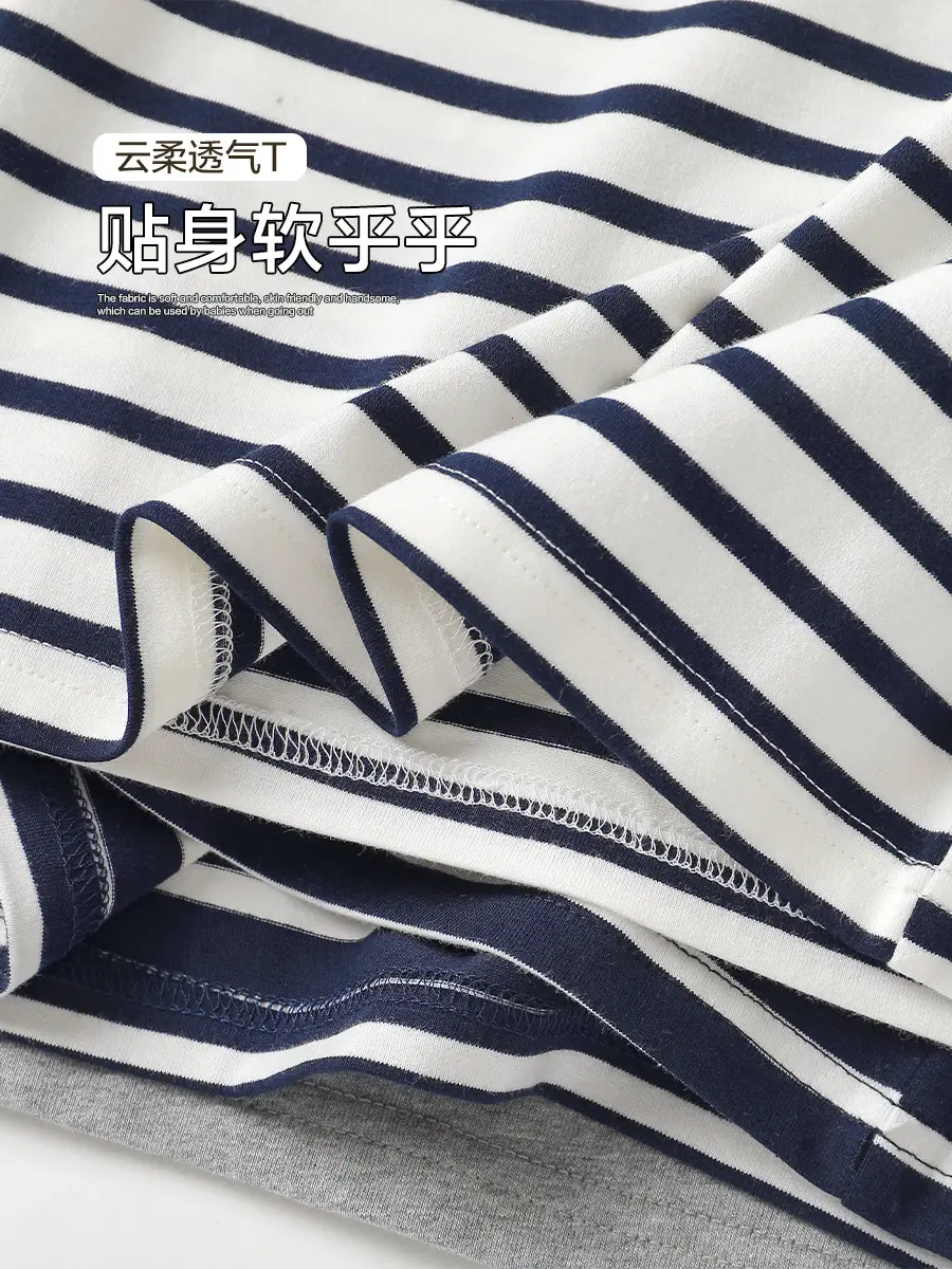Right European Boys Striped Long Sleeve T-Shirt - Image 6