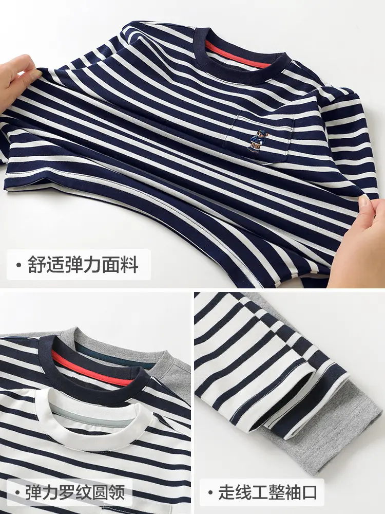 Right European Boys Striped Long Sleeve T-Shirt - Image 7